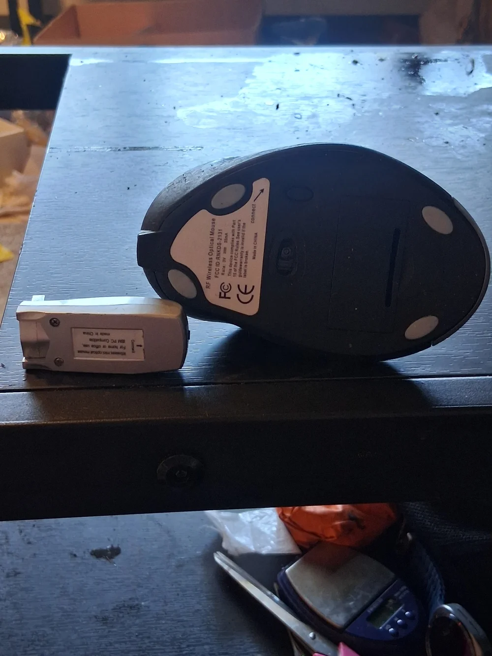 -Branded Wireless Optical Mouse in Silver and Black